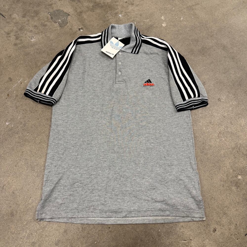 New With Tags Vintage 90s Adidas Equipment Polo Shirt Grey Mens Large